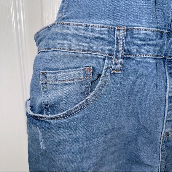 Others Follow Melanie Distressed Overalls in Classic Blue Ladies M stretch - Picture 7 of 14
